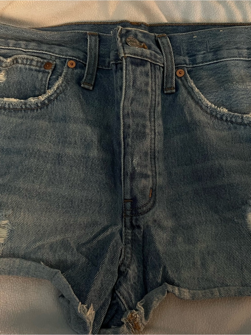 Madewell Washed Blue Denim Jean Shorts
